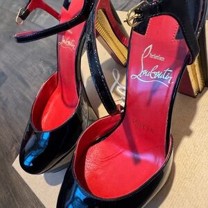 Christian Louboutin Black Patent Heels with Red Soles